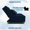 Adorn India Premium New Alyssum 3 Seater Sofa Cum Bed 4X6 Velvet Suede with 2 Cushions (Color Blue) and Suitable for All Indoor, with 3 Years Warranty