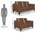 Adorn India Chandler Plus 3+2 5 Seater Sofa Set (Brown) (3 Year Warranty)
