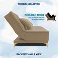 Adorn India Premium New Alyssum 3 Seater Sofa Cum Bed 4X6 Velvet Suede with 2 Cushions (Color Beige) and Suitable for All Indoor, with 3 Years Warranty