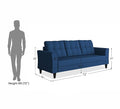Adorn India Maddox Tufted 3 Seater Sofa (Blue) (3 Year Warranty)