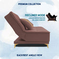 Adorn India Premium New Alyssum 3 Seater Sofa Cum Bed 4X6 Velvet Suede with 2 Cushions (Color Pink) and Suitable for All Indoor, with 3 Years Warranty