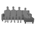 Adorn India Chandler Plain L Shape 5 Seater Sofa Sofa Set RHS (Grey)