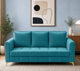 Adorn India Premium Mystic - 3 Years Warranty - 3 Seater Sofa Cum Bed Velvet Suede Fabric - Aqua Blue