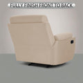 Adorn India Premium Majestic 1 Seater Recliner Manual Sofa Chair | Cream Suede Velvet Fabric | Soft Padded Back Rest & Handrest | Living Room Recliner Chair | 3 Years Warranty