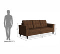 Adorn India Maddox Tufted 3 Seater Sofa (Brown) (3 Year Warranty)