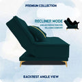 Adorn India Premium New Alyssum 3 Seater Sofa Cum Bed 4X6 Velvet Suede with 2 Cushions (Color Ocean Blue) and Suitable for All Indoor, with 3 Years Warranty