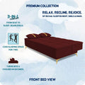 Adorn India Premium New Alyssum 3 Seater Sofa Cum Bed 4X6 Velvet Suede with 2 Cushions (Color Maroon) and Suitable for All Indoor, with 3 Years Warranty