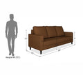 Adorn India Chandler Decent 3 Seater Sofa (Brown) (3 Year Warranty)