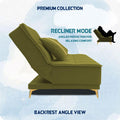 Adorn India Premium New Alyssum 3 Seater Sofa Cum Bed 4X6 Velvet Suede with 2 Cushions (Color Light Green) and Suitable for All Indoor, with 3 Years Warranty
