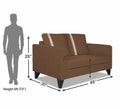 Adorn India Chandler Plus 2 Seater Sofa (Brown) (3 Year Warranty)