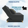 Adorn India Premium New Alyssum 3 Seater Sofa Cum Bed 4X6 Velvet Suede with 2 Cushions (Color Dark Grey) and Suitable for All Indoor, with 3 Years Warranty