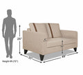 Adorn India Chandler Plus 2 Seater Sofa (Beige) (3 Year Warranty)