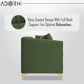 Adorn India Premium Mystic - 3 Years Warranty - 3 Seater Sofa Velvet Suede Fabric - Green