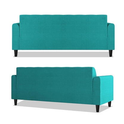Adorn India Rio Elegant L Shape 4 Seater Sofa Set (Aqua Blue) (3 Year Warranty)