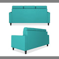 Adorn India Darcy L Shape 4 Seater Sofa Set (Aqua Blue) (3 Year Warranty)