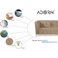 Adorn India Premium Lotus 3-1-1 5 Seater Sofa (Velvet Fabric Colour Camel)