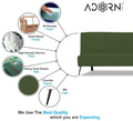 Adorn India Benjamin 3 Seater Sofa Cum Bed (Green) (3 Year Warranty)