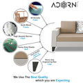 Ashley Digital PrintLeatherette Fabric L Shape 5 Seater Sofa Set RHS (Beige & White)