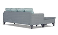 Adorn India Abington Stripes L Shape 5 Seater Sofa Set LHS (Grey) (3 Year Warranty)