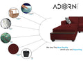 Blazer L Shape 6 Seater Sofa Set (Left Side) (Maroon)