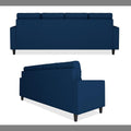 Adorn India Darcy L Shape 5 Seater Sofa Set (RHS) (Blue) (3 Year Warranty)