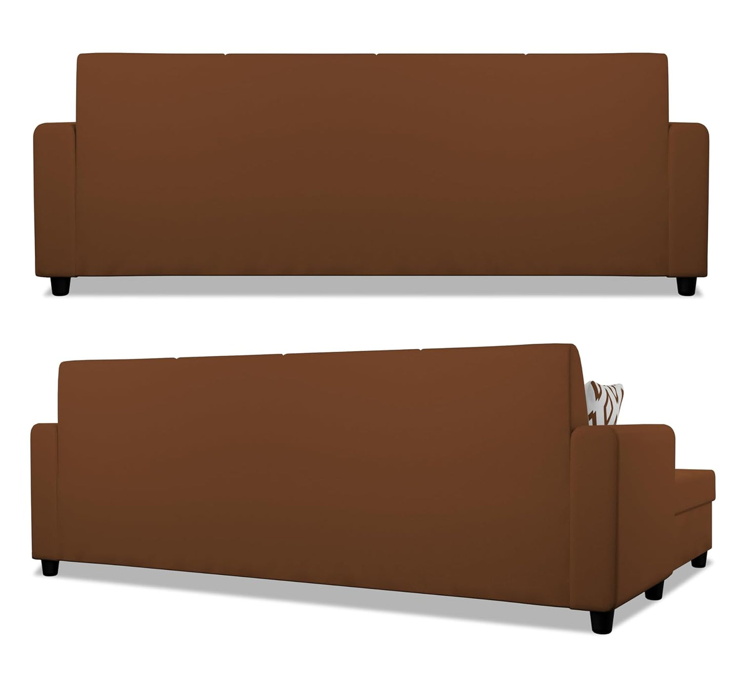 Adorn India Monteno L Shape 5 Seater Sofa Set LHS(Brown)