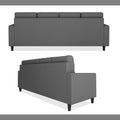 Adorn India Darcy L Shape 5 Seater Sofa Set (RHS) (Grey) (3 Year Warranty)