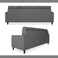 Adorn India Darcy L Shape 5 Seater Sofa Set (LHS) (Grey) (3 Year Warranty)