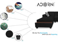 Blazer L Shape 6 Seater Sofa Set (Left Side) (Black)