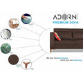 Premium Pluto 3+2 5 Seater Sofa Set (Brown)