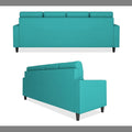 Darcy L Shape 5 Seater Sofa Set (RHS) (Aqua Blue)