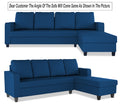 Chandler Plain L Shape 6 Seater Sofa Set RHS (Blue)