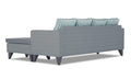 Adorn India Abington Stripes L Shape 5 Seater Sofa Set RHS (Grey) (3 Year Warranty)