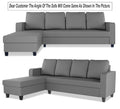 Chandler Plain L Shape 6 Seater Sofa Set Lhs (Grey)