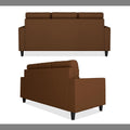 Adorn India Darcy L Shape 4 Seater Sofa Set (Brown) (3 Year Warranty)