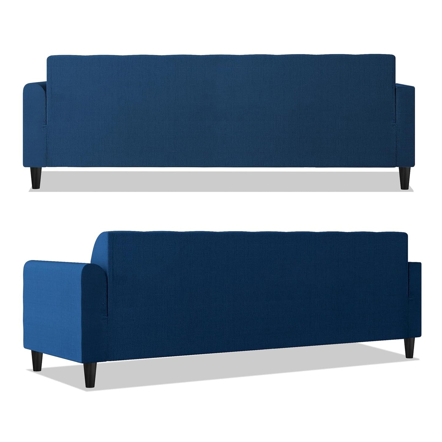 Adorn India Wood Rio Elegant L Shape 5 Seater Sofa Set (LHS) (Blue)