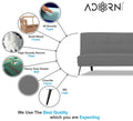 Adorn India Benjamin 3 Seater Sofa Cum Bed (Grey) (3 Year Warranty)