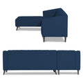 Adorn India Premium Laurel L Shape 6 Seater Sofa Set (LHS) (Blue) (3 Year Warranty)