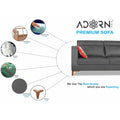 Adorn India Premium Pluto 3+2 Five Seater Sofa Set (Grey)
