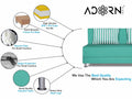 Adorn India Easy Alyn Plus Stripes 3 Seater Sofa Cum Bed (5X6) (Aqua Blue) (1 Year Warranty)