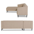 Adorn India Premium Laurel L Shape 6 Seater Sofa Set (LHS) (Beige) (3 Year Warranty)