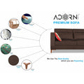 Adorn India Premium Pluto 3 Seater Sofa (Brown)