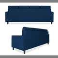 Adorn India Darcy L Shape 5 Seater Sofa Set (LHS) (Blue) (3 Year Warranty)