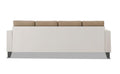 Ashley Stripes Leatherette Fabric L Shape 5 Seater Sofa Set RHS (Beige & White)