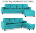 Chandler Plain L Shape 6 Seater Sofa Set RHS (Aqua Blue)