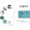 Premium Lotus 3-1-1 5 Seater Sofa Set (Velvet Fabric Colour Aqua Blue)