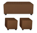 Rio Elegant L Shape 8 Seater Sofa Set with Center Table and 2 Ottoman Puffy (LHS) (Brown)