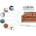 Adorn India Premium Aslaug 3 Seater Sofa (Leatherette Suede Fabric Colour Tan)