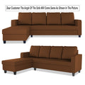 Chandler Plain L Shape 6 Seater Sofa Set Lhs (Brown)