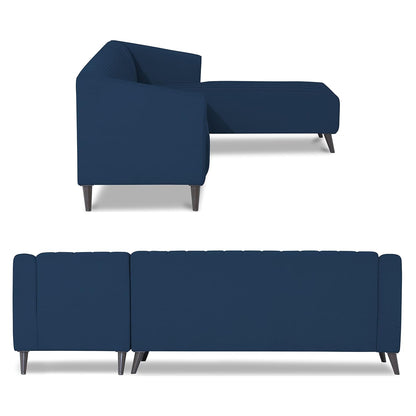 Adorn India Premium Laurel L Shape 6 Seater Sofa Set (RHS) (Blue)